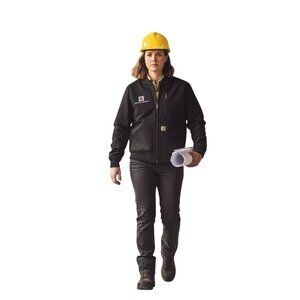 Carhartt Rugged Flex Embroidered Crawford Jacket Black Company Embroidery Size M